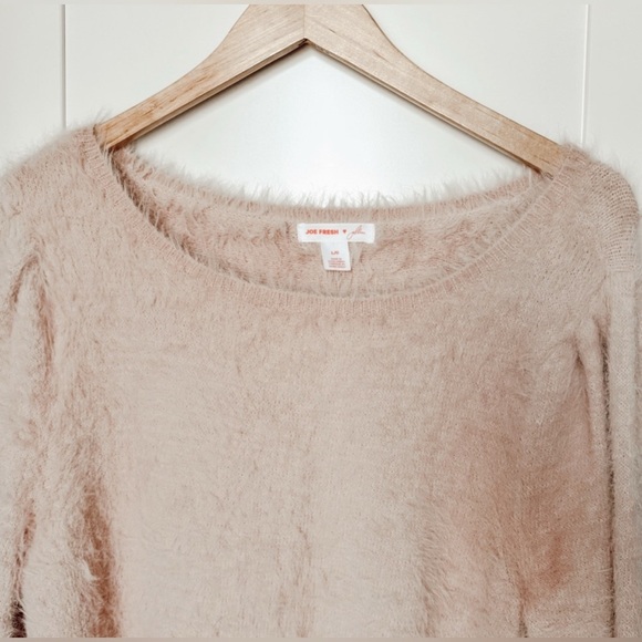 jillian harris x joe fresh fuzzy pink sweater - Picture 3 of 7